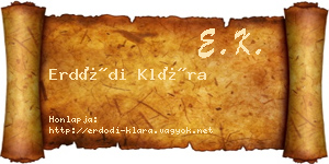 Erdődi Klára névjegykártya